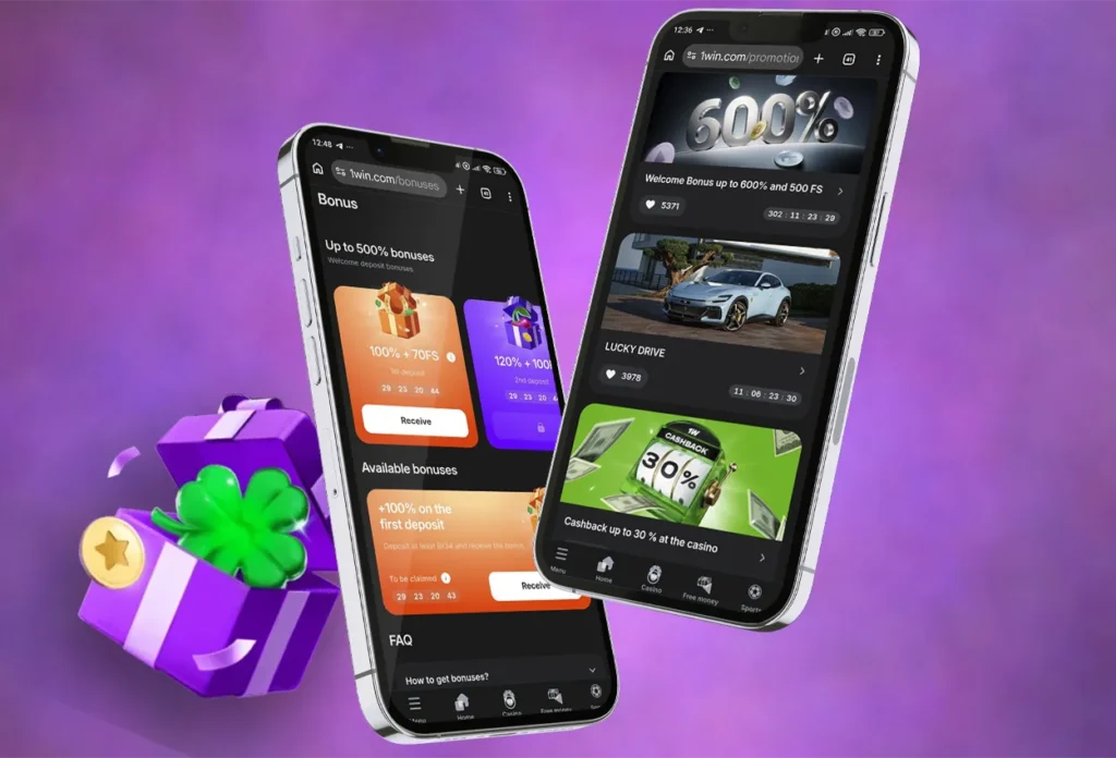 Bonuses in 1win India App