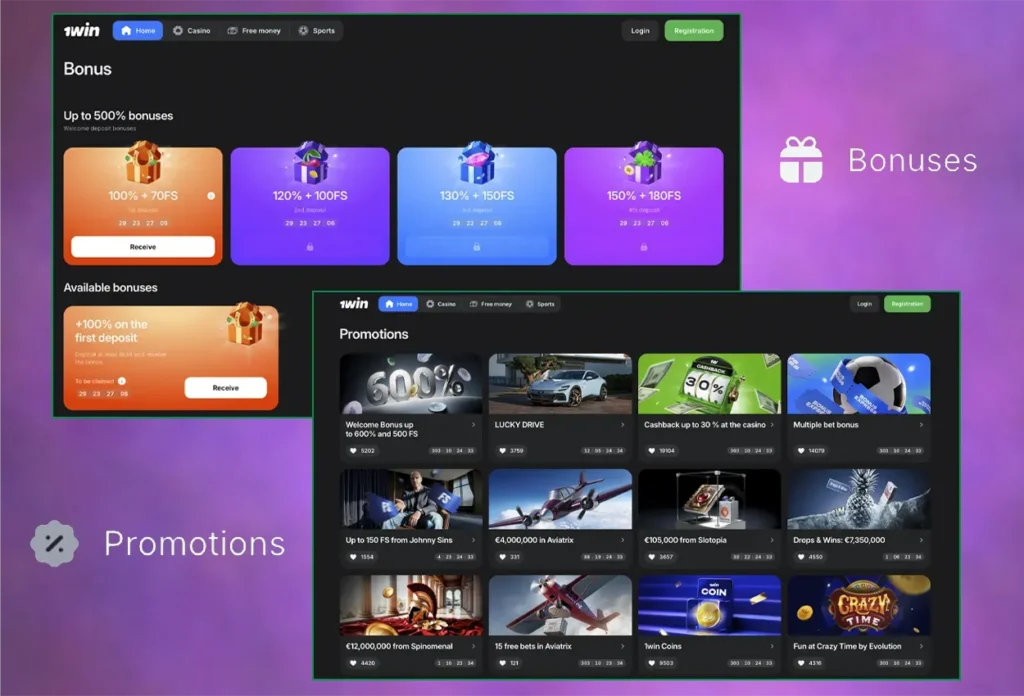 1WIN Bonuses and Promotions in India